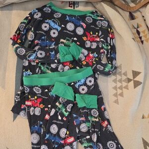 Little Sleepies Pajama Set with Green Trim